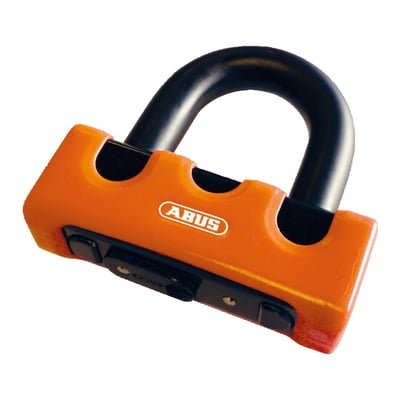 Security level 14. Padlock/disc lock comes with a 14mm shackle, 17mm with the protective sleeve, and features a double locking mechanism that secures the shackle in the lock body and a hand operated cover to protect the lock mechanism from dirt. The soft silicone case for the lock body is used to protect the bike. Incl. 2 keys. Weight 660 grams.