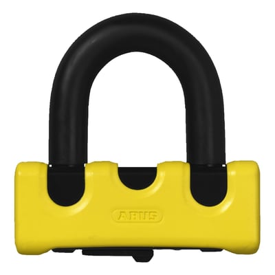 Security level 14. Padlock/disc lock comes with a 14mm shackle, 17mm with the protective sleeve, and features a double locking mechanism that secures the shackle in the lock body and a hand operated cover to protect the lock mechanism from dirt. The soft silicone case for the lock body is used to protect the bike. Incl. 2 keys. Weight 660 grams.