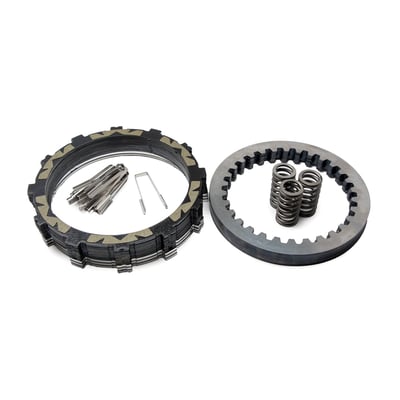 This is a top-off-the-line manual operated high performance clutch with technology that is not available in any other H-D orientated clutch. The TorqDrive system allows more discs in less space, totalling up to 6 additional friction disks over stock. These friction plates provide up to 50% more clutch hold capacity, all without using stronger springs or a  special lock-up device. The TorqDrive clutch is proven in racing at the highest levels and offers improved clutch lever feel, smoother shifting and tunability for high horsepower engines. The Rekluse basket sleeves eliminate basket wear and notching. As Rekluse says 'It’s not just good, it’s rEvolutionary'. 

Note: A special Rekluse bolt-on replacement for the OEM hydraulic clutch actuator, in the transmission end cover, is available (923278 & 923279). On its own it helps to reduces clutch pull effort by over 20% in Twin Cam and over 30% in M8 models. In combination with a Rekluse clutch kit a total reduction up-to 60% can be achieved.