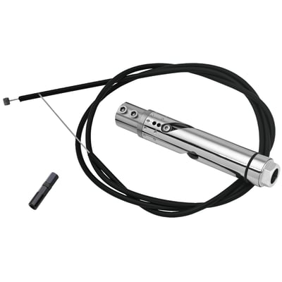 A heavy working throttle is not what you want. At Müller no less then 4 ball bearings and 2 PTFE bushings are used for a no friction, minimal play throttle experience. The narrow part that fits inside the handlebar is 22.3mm which can be machined in a lathe to the required diameter for a perfect fit. Single cable action. Installs with 2 included M6 bolts. Comes complete with installation instructions. 

Note: Cutting of the right side handlebar is required. 
Note: An installation tool kit is separately available as 950384. Loctite medium and extra strength is advised and must be purchased separately. 
Note: Two left side handlebar grips are required with identical 1" inside diameter.