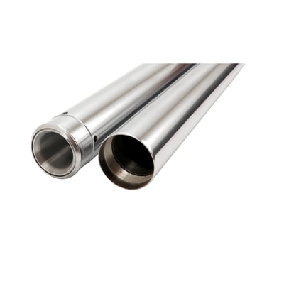Hard chrome plated fork tubes with a matte finish. USA manufactured, top quality and precision machined to stock specifications for a perfect fit.