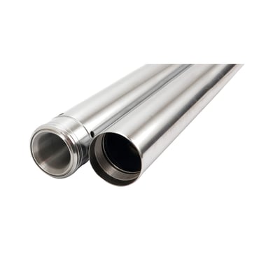 Hard chrome plated fork tubes with a matte finish. USA manufactured, top quality and precision machined to stock specifications for a perfect fit.