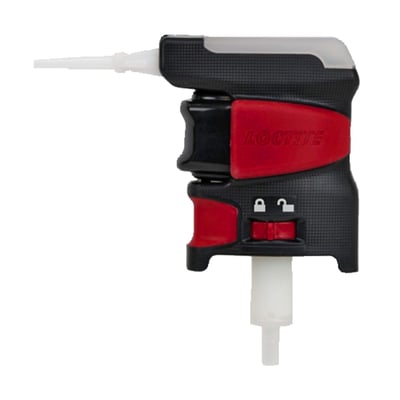 For 243 thread lockers, fits 50 and 250ml. vials.  The LOCTITE Pro Pump enables clean, efficient and controlled dosing of LOCTITE threadlockers. Suitable for both 50 ml and 250 ml bottles and allows better glue delivery straight from the bottle, prevents overdose. One push of the button produces one drop Loctite at a time. Does not require installation or assembly and features a nozzle with three possible positions; 45° down, 45° up or horizontal. Nozzle folds 90° down for storage. Very small compact and light.