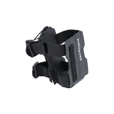 Holds up to a 3-1/2" (8.9cm) diameter water or fuel bottle, or even a fire extinguisher. Straps to 3-1/2" (8.9cm), or smaller, diameter tubing, roll bars or tactical MOLLE attachments points found on all Kuryakyn Momentum luggage (as well as other luggage brands). A non-slip textured PVC fabric interior provides secure grip for any type of bottle. Elastic cord cinches around neck of bottle for added security.