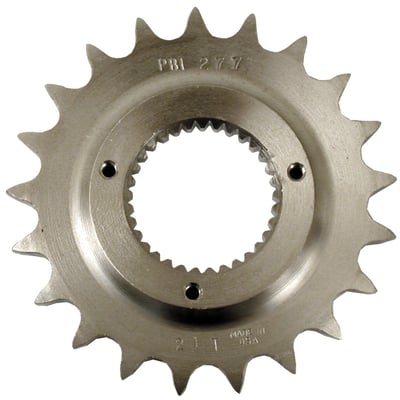 CNC machined; 8620 alloy steel; Heat treated; Nickel plated; USA made; OEM 21t replacement. 
OEM replacement reference 37709-89. 