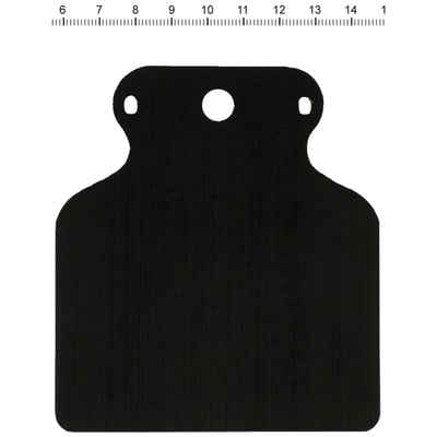 Black anodized. 
Bracket 'A style'. 
Universal precision laser-cut 2.5mm thick aluminum bracket to mount the Motoscope Mini to your bike. 
Can be cut and drilled to suit your specific application. 
Overall dimensions approx. 10cm high x 9cm wide. 