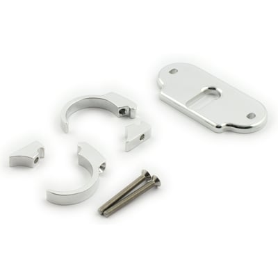 Bolt-on for 1" (25.4mm) diameter handlebars.
Polished aluminum.
Allows the Motoscope Mini (MSM) digital gauge to be mounted on the handlebars with the Combi Frame bracket (930275 polished or 930276 black anodized).
No handlebar drilling required.
Comes with the mounting plate and handlebar clip kit with correct length stainless screws.
The Combi frame bracket and the Motoscope mini are not included.
- 56mm diameter
- 60mm long