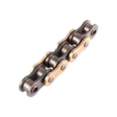 Super enhanced quality AFAM chain with Xs Ring. Featuring new steel alloys for weight optimisation and increased resistance, gold colored plates, best suited to sporting use. 