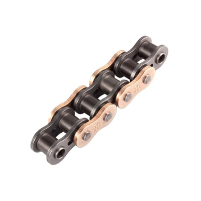 Super enhanced quality AFAM chain with Xs Ring. Featuring new steel alloys for weight optimisation and increased resistance, gold colored plates, best suited to sporting use. 