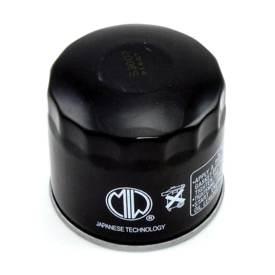 Oil is the life-blood of an engine, especially in high revving motorcycle engines. Paying for premium filters is well worth the cost when you consider the components that make up an oil filter and what would be the result of filter failure. Its not the place to save a few dollars!
MIW oil filters are produced with a vision to provide the highest standards required by modern motorcycles. The method of filtration is resin impregnated micropore paper. Using a high grade cotton linter fibre, to give unparalleled durability during filtration. The cotton linter element composes of fibre strands, with differing thicknesses. With thicker strands on the outer wall of the filter, to catch larger metallic particles and thinner strands making up the inner wall, catching even the smallest particles. The multi strand microscopic fibers provide superb porosity for oil flow, even after contamination.
Premium oil filters provide many benefits, including:
- A 20% thicker base provides higher thread strength, easier thread engagement, positive inner-element support, and consistent gasket compression.
- Rigid element supports resist vibration, and high and low temperatures. They will not deform under constant spring-load pressure.
- Heavy duty center tubes and cans which can withstand exposure to a wide range in flow and pressure.
- High tech media and other technological improvements that give MIW premium filters the edge over AM and OE filters.