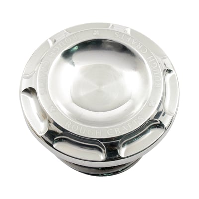 Vented CNC machined billet aluminum gas cap for use with single gas cap tanks.