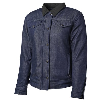 The RSD Redondo jacket is a great alternative to leather and features a fully aramid mid-liner for abrasion protection. The jacket is CE EN 17092:2020-AA Certified, equipped with CE level 1 armour and has a back protector pocket. The outer shell is a heavy-duty denim to give it that rugged trucker look, while the interior is a plush quilted poly for comfort. Features include a suede snap down collar, internal device.