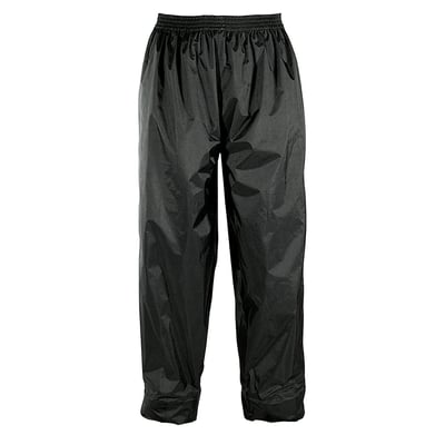 Raintrousers, made from nylon, with reflective panel, that enables you to keep dry at low costs. Very lightweight and compact. 

