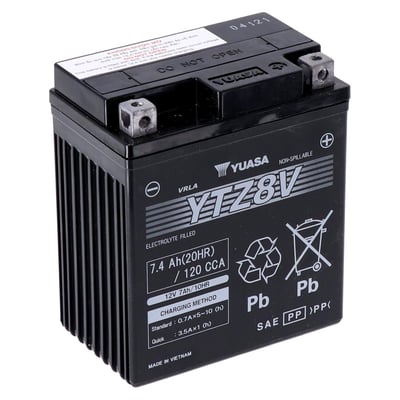 Yuasa’s elite performer, the AGM (Absorbent Glass Mat) series, has more cranking amps and higher amp hour capacity for years of trustworthy service.