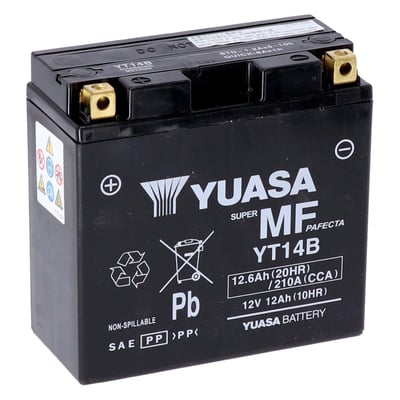 Yuasa’s elite performer, the AGM (Absorbent Glass Mat) series, has more cranking amps and higher amp hour capacity for years of trustworthy service.
