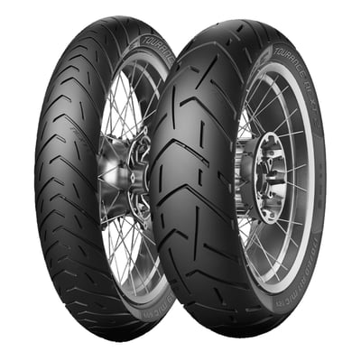 Street tire for larger adventure bikes. Excellent mileage. Successor of the Next, with improved braking distance (-10%), better cornering, low temperature performance and more even wear. 
- 19 inch. 
- Front. 
- TL.