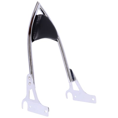 Height from fender to top of sissy bar is approx. 40cm. This is a complete sissy bar kit with mount brackets and a black passenger backrest. Installs to the six OEM mounting points on the frame. Includes all required components for installation. 
Note: An optional luggage rack is separately available as 939475 (chrome) & 939476 (black powder coated).