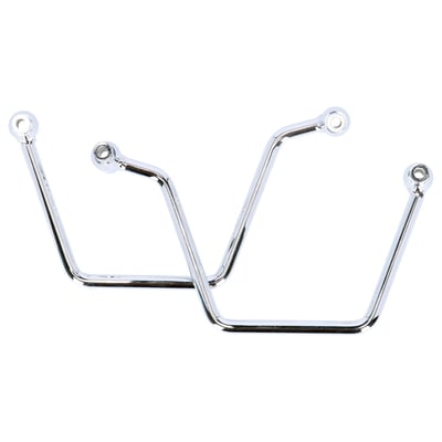 Chromed plated steel pannier supports. Easy bolt-on installation to the original mounting points of the fender. Includes all installation hardware.