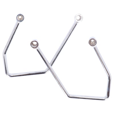Chromed plated steel pannier supports. Easy bolt-on installation to the original mounting points of the fender. Includes all installation hardware.
