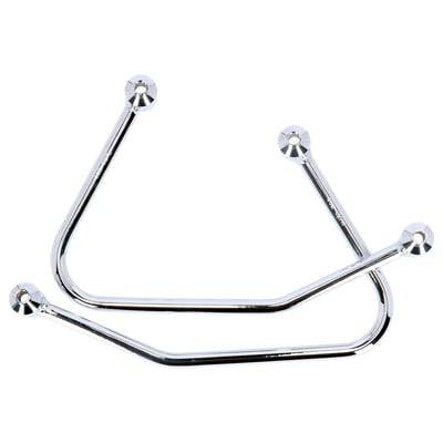 Chromed plated steel pannier supports. Easy bolt-on installation to the original mounting points of the fender. Includes all installation hardware.