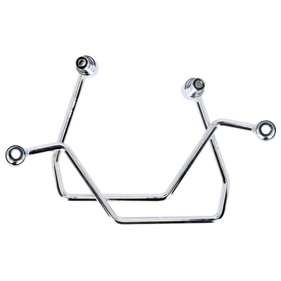 Chromed plated steel pannier supports. Easy bolt-on installation to the original mounting points of the fender. Includes all installation hardware.