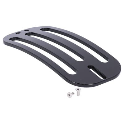 Billet aluminum solo luggage rack. Approximately 8mm thick. Dimensions approx.: 32cm long x 14cm wide. Maximum load capacity 5kg. Includes installation hardware and required brackets. 
Note: Not compatible with a passenger seat.