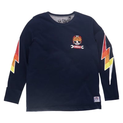 Bobby Bolt, born to be bold! Adventurous, streetwise, rebel, brave, naughty. For the next generation bikers we have the crewneck longsleeve made from soft 100% organic french terry cotton fabric for ultimate daily comfort. Features cool graphis on the sleeves and the Bobby Bolt logo on the chest. Available in army green, red and navy. Be bold be brave!