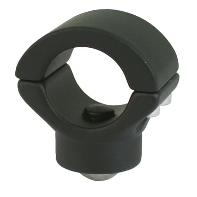 Aluminum with a black finish.