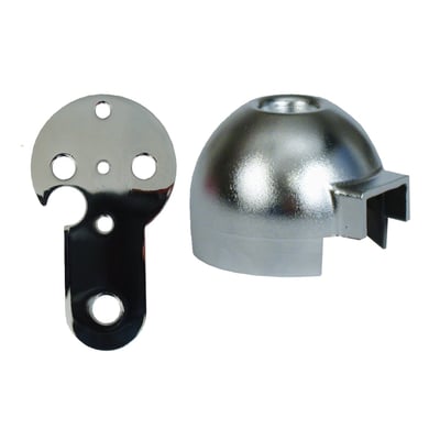 Kit consists of metal bracket and plastic cover. Mounting kit for electronic analog speedos. Used in combination with the 'Generation 1' 48mm MMB speedometers, with a housing height of 50mm.