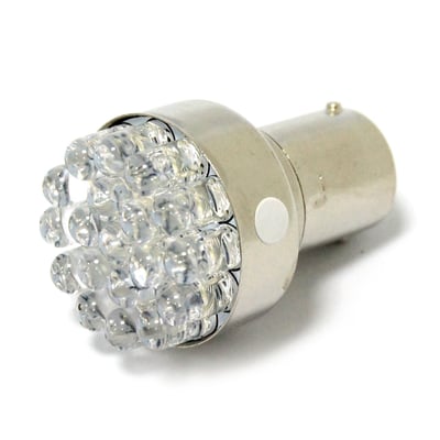 - Single filament 
- Replaces #1156 (single filament) turn signal light bulbs 
- Built with 19 LEDs. 
Note: May require a load equalizer to correct turn signal indication speed due to the lower current draw. 