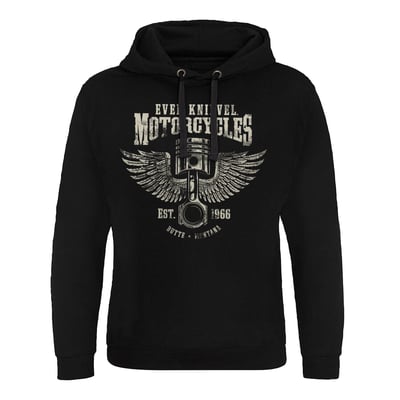 Evel Knievel! Who doesn't know him or heard about him. This is man is a legend! He was best known for his long-distance motorcycle jumps: his 50-meter jump over Caesar's Fountain in Las Vegas on December 31, 1967, made him famous, though his fall caused a month-long coma. But now you can wear T-shirts, sweatshirts and hoodies with a print of the great legend. Made of 100% cotton and with a normal fit. Or choose one of the trucker caps and of course you can have your morning coffee wit Evel Knievel if you want. And last but not least you can put the Evil Knievel stickers almost everywhere. The choice is up to you! 