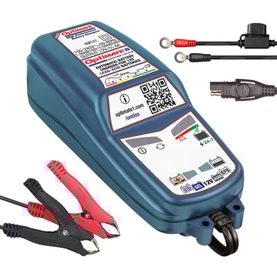 With EU wall plug. 6-step 12V 4Amp battery charger-maintainer for 15 to 192Ah EFB, AGM, STD & GEL 12V batteries. Saves batteries from as low as 2V and will then charge and maintain the battery, all automatically. Perfect for months-long maintenance of any size 12V lead-acid battery from 15 up to 192Ah – deep cycle, automotive, start/stop systems, marine, motorcycle etc.
- Charging Amps: 4A (Constant current, temperature compensated)
- Indoor / Outdoor (lowest temperature: -4°F / -20°C).
- Save: Low Volt Start of 2V + 1-step desulphation recovery
- For EFB, AGM, STD & GEL 12V batteries from 15 to 192Ah
- Input: Global (100-240V 50-60Hz), fully sealed
- Weatherproof case with wall mounts
- Incl. 6ft / 180cm AC supply lead and 6ft / 180cm charge lead ending in SAE connector. Weatherproof battery lead & standard battery clip set included
- No risk of overcharging
- Sparks suppressed
- Safe for vehicle electronics
- Safe for long-term battery maintenance
- Automatic shut-down if short-circuited or battery disconnected