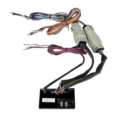 Allows 2 to 5 separate LED turn signal segments per side to flash sequential, instead of flashing all at the same time. Sequential flash speed is programmable via dip switches. Equipped with running light output control wire to shut off the running light output when the turn signal sequence is activated for best visibility. 1 module needed per bike. Includes left & right side plug and play quick connectors. Comes in a weather tight hard case and has 36" (91cm) long wires. 
- Adds sequential turn signal flash 
- 2-5 outputs per side 
- Dual outputs 
- Running light output control during flashing 
- 36" wires (91cm) 
- Built-in quick connectors 
- 9-16 V operating current 
- Reverse battery protection 
- 0.25Amp per output