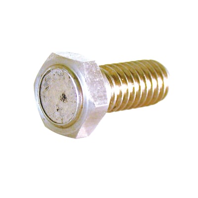 Bolt with a built-in magnet. Used to generate the pulse for a reed style speedo sensor. This magnet bolt can be used to replace a mount bolt of a brake rotor / brake disc, drive pulley or chain sprocket.