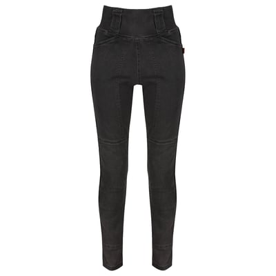 MotoGirl's motorcycle jeggings are cool, sporty and feminine! The leggings are made up of 2 layers, the inner layer is made of Dupont™ Kevlar®, the outer layer is made of woven Polyster, for a comfortable stretch fit. The Moto Girl leggings are high waisted with sturdy belt loops, CE approved Level 2 knee protection, CE approved Level 2 hip pads available as an optional accessory, have 2 front pockets, 2 back pockets and a tough, stretch and abrasion resistant Polyester outer layer. Slim fit, if you have wide hips go a size up.