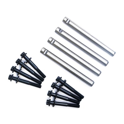 Over double the strength of the OEM shafts. Precision ground from 4140HT steel, gas nitrided and final surface treated. Kit includes includes 4x rocker arm shafts and 8x 12-point ARP bolts.
OEM replacement reference 17611-83 rocker arm shafts and 3500A bolts. 