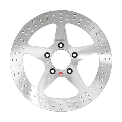 5 spoke solid drilled brake rotor with approval.
Dimensions 292mm OD, 58mm ID, 8.50mm counterbored mounting holes.
Note: Check your local MCS dealer or the MCS sales department for exact type of approval and validity on bike model and years on the test report.