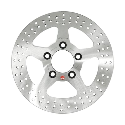 5 spoke solid drilled brake rotor with approval.
Dimensions 260mm OD, 58mm ID, 10.50mm counterbored mounting holes.
Note: Check your local MCS dealer or the MCS sales department for exact type of approval and validity on bike model and years on the test report.