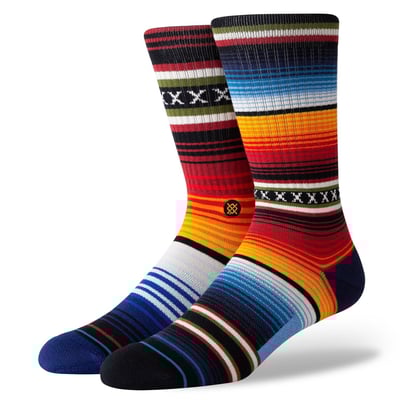 Stance is an American sock brand that has taken the sock concept to a completely new level. With their expressive prints and designs they live up to their slogan 'The Uncommon Thread' all too well. A classic sock height that hits the mid-point of your lower leg. Features moderate cushioning throughout the sock for a secure fit with enhanced impact protection, combed cotton blend, deep heel pockets complement your arch with that feel-good fit and seamless toe closure for an anti-friction finish your feet will love. Stance stands for creativity and unusual designs on socks for every day.

• Crew
• Combed cotton blend
• Medium cushioning
• Targeted cushioning
• Engineered arch support
• Seamless toe closure
• Deep heel pocket
• Mix of combed cotton, polyester, nylon and elastane