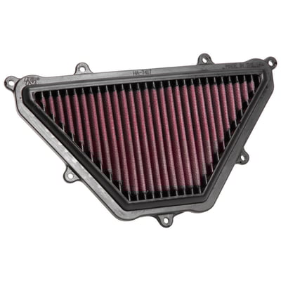 K&N filters are designed to achieve high, virtually unrestricted air flow while maintaining filtration levels critical to ensure long engine life. These high quality K&N air filters are reusable and washable, and they fit many air cleaners as stock replacement. The elements are designed with a ribbed surface that will give you up to 50% more filter area than a regular replacement filter, dramatically increasing air flow.  
- Designed to provide increased horsepower and acceleration. 
- Pleated cotton media provides a large filtration area offering low restriction and long service intervals. 
- Multi-layers of woven cotton gauze media offers excellent filtration. 
- Fits directly into OEM Airbox with application specific Sealing Bead ensuring a precise fit. 
- No fuel management modification are normally required to obtain increased performance. 
- Washable and reusable
