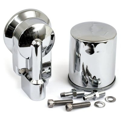 For use with 3/8" rubber oil lines.
Fits 92-99 OEM Big Twins as stock replacement and S&S crankcases and other cases with the OEM style front mounting bosses.
Note: 921127 oil filter stud (threaded stud for oil filter mount) must be ordered separately.
