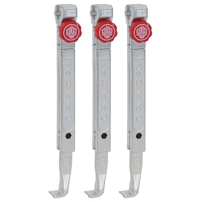 Regular arms. Set of 3. 20mm wide jaws. 
Stock replacement or optional Quick Adjusting arms / puller arms. 
Fits all of our 20 and 30 build series Kukko gear pullers with Quick Adjusting arms. 
- Puller arms look like: Drawing 1 (regular arms) 
- Number of jaws: 3
- Jaw length: 250
- Series: 2-S
- Weight: 2.305kg
- A dimension (in mm): 3
- B dimension (in mm): 20
- C dimension (in mm): 15
- D dimension (in mm): 31
- E dimension (in mm): 10