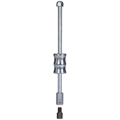 For use with Kukko internal ball bearing extractors. 
- Overall length: 290mm 
- Mass of impact: 0.5kg 
- Slide impact length: 200mm 
- Rod connection thread: M12
- Internal thread: M12/M10 
- Threaded adapters: AG: M10, IG: M7 
- Weight: 0.745kg 
Note: The 951034/951035 slide hammers and 951036/951037 counterstay support pullers are not included with the ball bearing extractors and must be purchased separately.