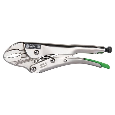 Grip pliers, also know as 'vice grip' or 'mole grip' pliers, are the perfect tool for specific applications. 
- Overall length: 180mm 
- Design: Standard 
- Span of the parallel screw clamp: 35mm 
- Weight: 0.370kg