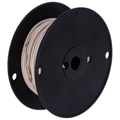 On 100 foot (30.48 meters) spool. 10 gauge (5.26mm² or 2.59mm diameter) electrical wire. With Vinyl insulation, will resist abrasion, grease, oil and battery acid. Heat resistant up to 80°C.