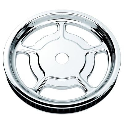 Multi-use 68T rear wheel pulley. For use in custom applications with the rubber isolator damper equipped 09-up Touring and 07-17 V-Rod models.
Note: Direct replacement-fit only for stock 32-68 pulley ratio of Touring models. Will physically fit V-Rod but V-Rod has 72T stock rear pulley. 