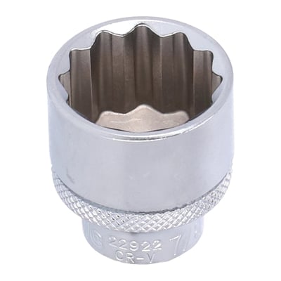 - 3/8" drive 
- Standard length: 32mm 
- Socket head: 12-point 
- Material: Chrome Vanadium with satin finish