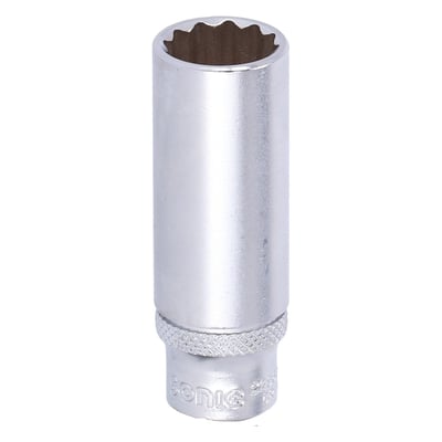 - 3/8" drive
- Extra long
- Length: 63mm
- Socket head: 12-point
- Material: Chrome vanadium with satin finish