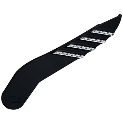 finned, black, diamond edge