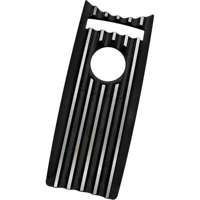 Black anodized contrast cut finish.
CNC machined billet aluminum insert console panel.